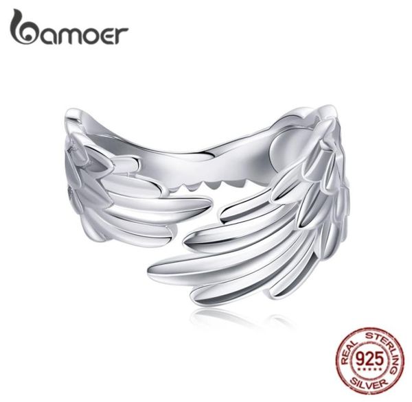 

925 sterling silver angel wing finger ring platinum plated adjustable size 69 original design ring for women scr512 2105129817897