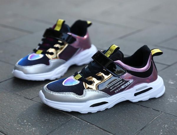 

autumn winter kids shoes for girls shoes fashion leather waterproof children shoes students running sneakers plush nonslip 2103067243095, Black