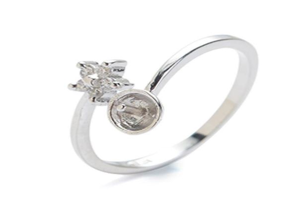 

pearl ring mount 925 sterling silver zircon diy jewellery making little star ring blanks 5 pieces4915799, Slivery;crystal