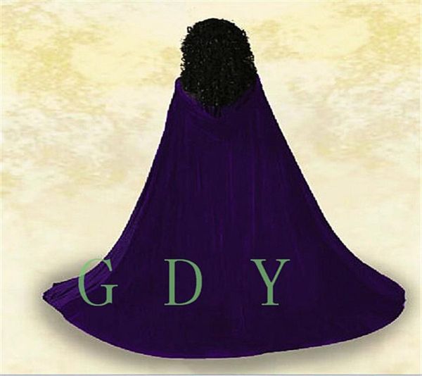 

hooded velvet cloak gothic wicca robe medieval larp cosplay cape women wedding jackets wraps coats capes1105997, White