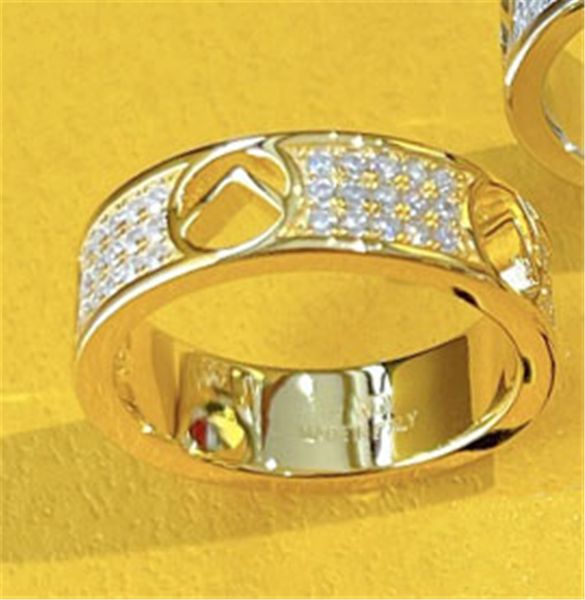 

jewelry designer ring casual couple brand gold and silver letter wedding ring party