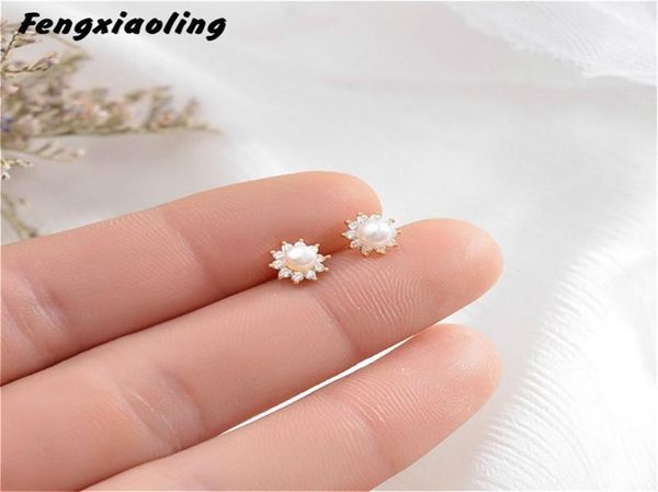 

100 925 sterling silver flowers earrings exquisite sun flower shell beads stud for women fashion jewelry 2202116094935, Golden;silver