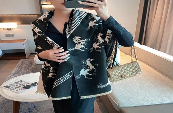 

beautiful and elegant scarf for women fashion soft cashmere print double sided scarves 18070cm3026572, Blue;gray