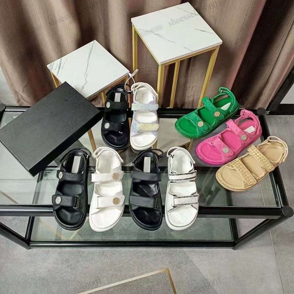 

sandals designer cowhide candy color flats shoes platform women leisure outdoor luxury slipper womens flat bottom comfort sand beach sandal, Black