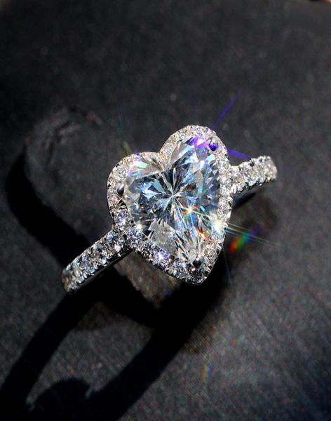 

victoria wieck classical luxury jewelry 925 sterling silver pear cut white z cz diamond promise eternity wedding heart ring fo7759199, Slivery;golden