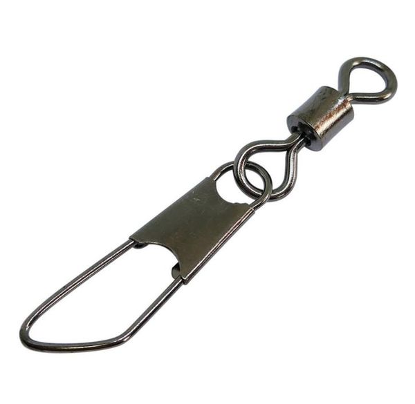 

200 pieceslot fishing rolling swivels with safety snap stainless carp fishing tackle bass freshwater fishing connector9957066