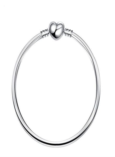 

5 style heart or round clasp chain bracelet fashion women jewelry 925 silver plated for pan replacement charm bead european style4189782, Black