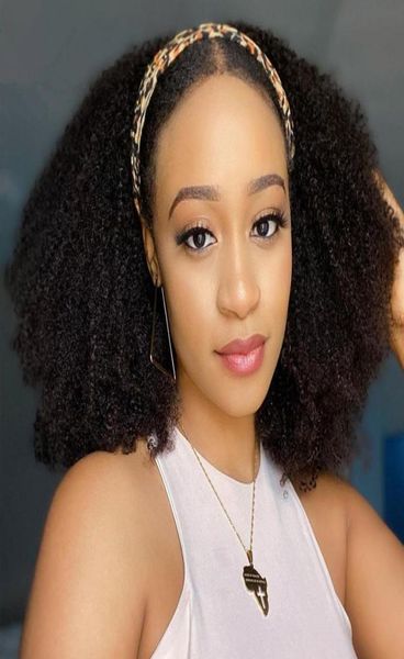 

meetu body wave human hair wigs with headbands machine made none lace wig straight water loose deep natural color for women all ag4732612, Black;brown