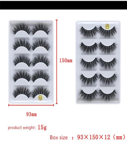 

12style 5pairs1box handmade false eyelashes 3d mink natural thick eyelashes 5 pairs1set fake eyelash beauty tools epacket 6970589