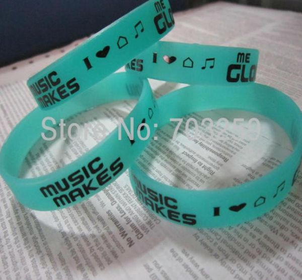 

500pcs glow in dark silicone bracelet low egwbg101 custom design fluorescent rubber armband luminous wristband for events1264831, Golden;silver