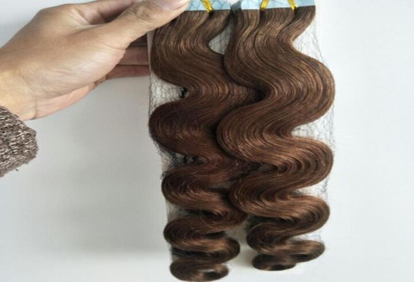 

grade 8a100 human hair body wave pu tape hair extensions 25g per pc40pcs per lotlength 1203903926039039 with 8809610, Black