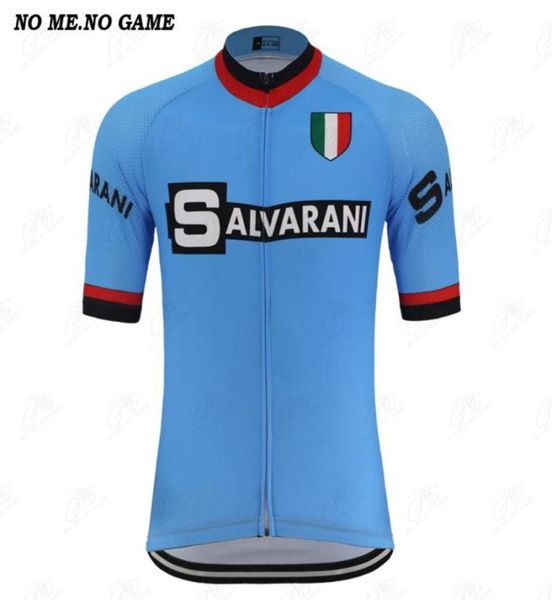 

classic retro pro team salvarani cycling jersey men short sleeve blue road racing bicycle clothes mtb clothing no me no game2536372, Black;red