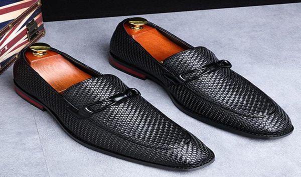 

formal leather men dress shoes casual driving oxford shoes for loafers business wedding plus size38489261190, Black