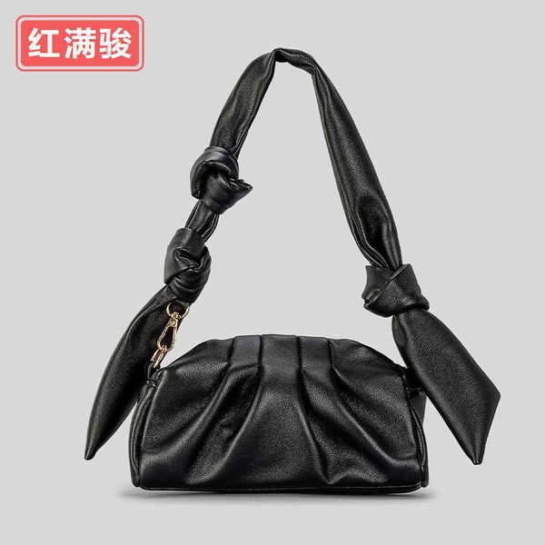 

new soft pu pleated cloud underarm bag designed by female niche, knotted handbag, fashionable dumpling, one shoulder diagonal cross bag 2305