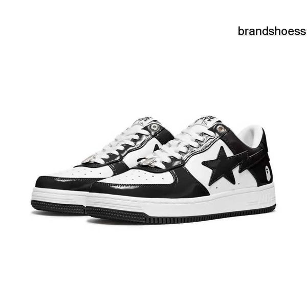 

bapesta black and white green orange shoes blue pink purple patent leather casual board shoes vibe street color contrast low s5540635