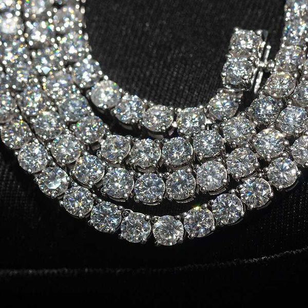 

10k 14k 18k soild gold tennis chain 3mm 4mm 5mm vvs moissanite diamond tennis bracelet, Silver