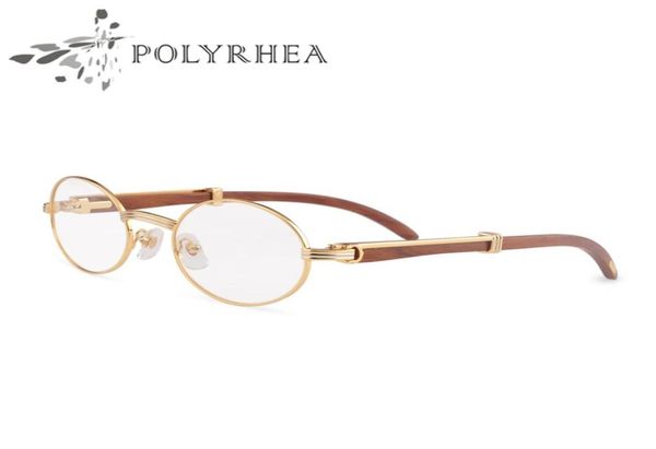

wood spectacles frames women eyewear original metal frame fashion men glasses round wooden eye with box and cases3884043, Silver