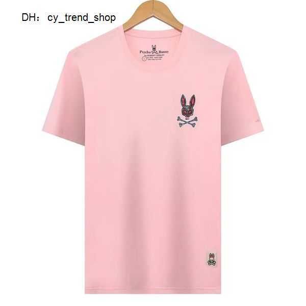 

psycho bunny transportation men shirt classic chest small skeleton rabbit american street fashion brand shirts 41, White;black