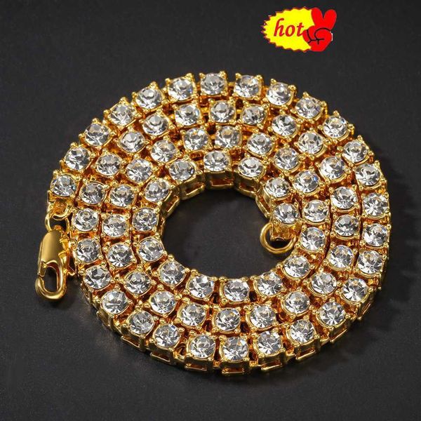 

designer jewelry wholesale iced out bling tennis chain prong set lab diamond 3mm 4mm necklace, Silver