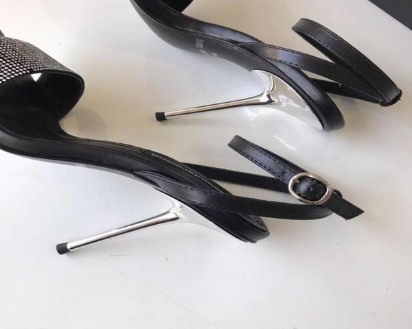 

2019 new arrival stiletto diamond upper narrow highheeled 9cm sandals eu35401739680, Black