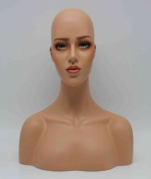 

female realistic mannequin head for wig hast and jewelry display8618910, White