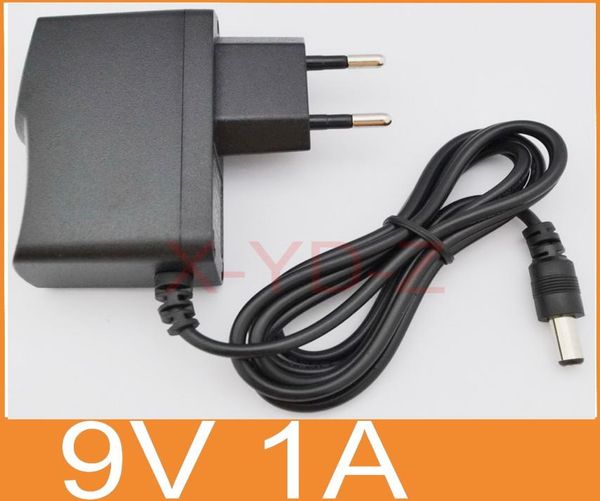 

50pcs ac 100v240v converter adapter dc 9v 1a 1000ma power supply eu plug dhl 9557993