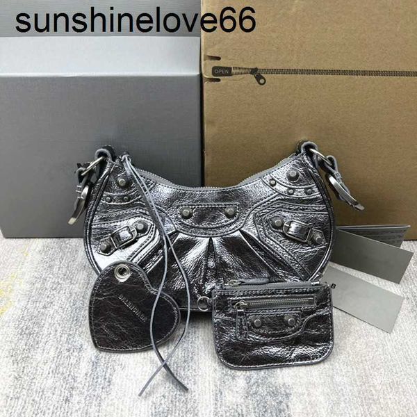 

vintage motorcycle half moon crossbody pochette bag luxury women's mens designer le cagole satchel with coin purse rivet tote handbags