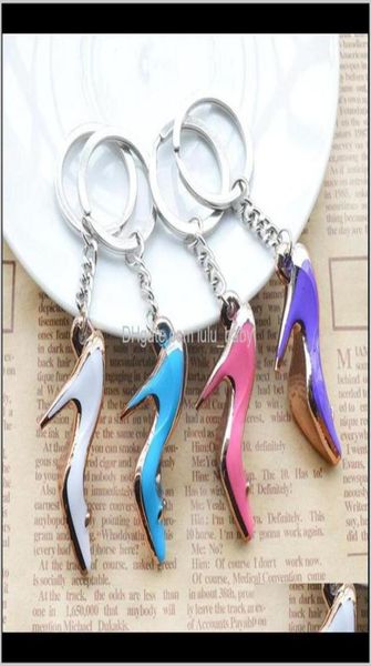 

keychains fashion accessories drop delivery 2021 high heels women bag charms keychain purse pendant cars holder mini shoe key ring1786821, Silver
