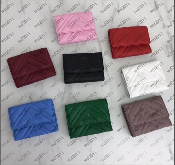 

whole short wallet with box classic fashion women coin purse zipper pouch quilted soft leather wallets main card holder credit2142536, Red;black