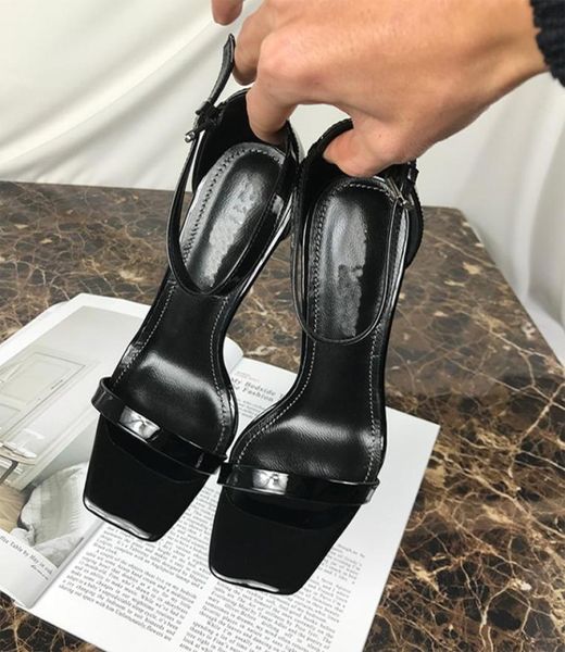 

brand ultrahigh sandals women contracted ankle fashionable leather shoes with 11 cm high us34433667253, Black