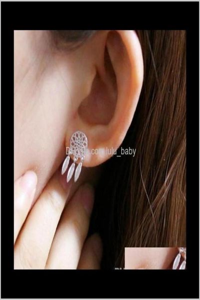 

dream catcher gold sier dreamcatcher stud earrings ear piercing jewelry party for girlsladies drop delivery 2021 t7rzf1134705, Golden;silver