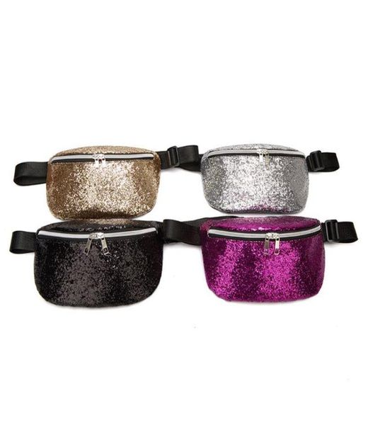

new women travel girls sequins waist fanny pack belt bag hip bum bags small purse chest phone pouch9820356