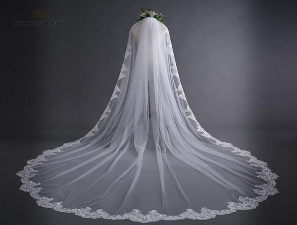 

bridal veils wedding with comb lace edge cathedral veil onelayer4212195, Black