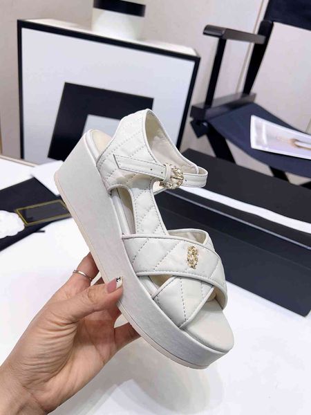 

classic designer women platform sandals ccity fashion slide slippers heels luxury channel leather sandals x301, Black