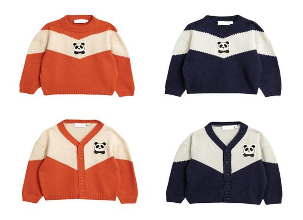 

kids knit cardigan baby boy girl fashion panda sweater spring autumn kids warm sweaters children baseball outwear6014328, Blue