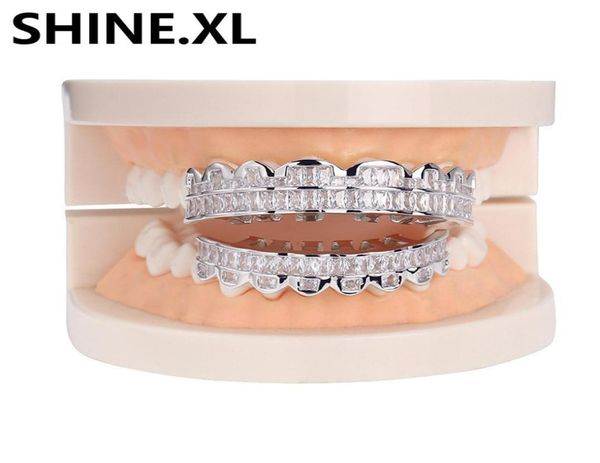 

hip hop iced out zircon custom fit gold teeth grillz caps micro pave cubic zirconia bottom grills set for christmas gift wom8632660, Black