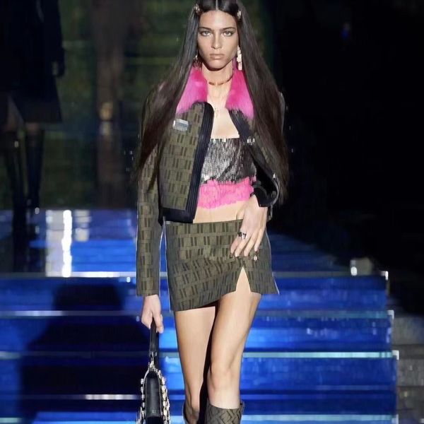 

women suit designer clothes blazer fendl with full letters luxury designer spring new released pants jackets f1010, White;black