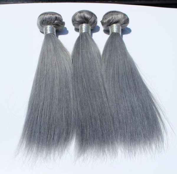 

brazilian human hair weaves grey bundles 1026 inch unprocessed brazillian peruvian indian malaysian cambodian straight hair exten3351081, Black;brown