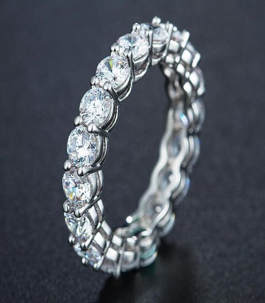 

size 510 luxury jewelry round cut full white z cz diamond 925 sterling silver women wedding cute finger band ring for lovers 6666303