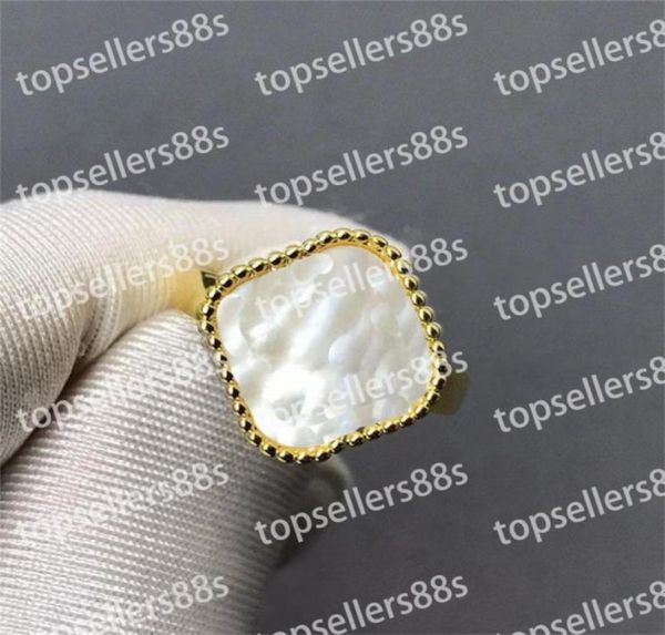 

fashion designer band ring jewelry four leaf clover many colours 18k plated fritillaria wedding rings for women party anniversary 4100569, Silver