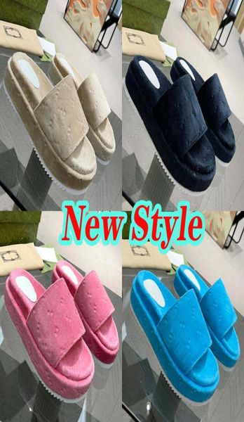 

2022 new style slippers fashion beach thick bottom slippers platform alphabet lady sandals leather high heel slipper4492182, Black