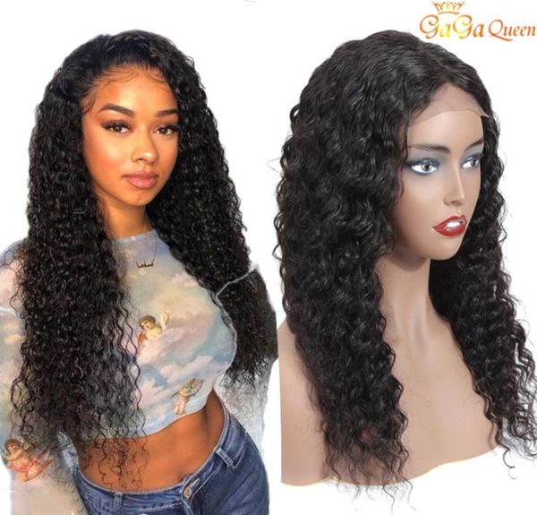

brazilian deep wave wigs 4x4 lace frontal wigs brazilian human hair lace closure wig nature color8640146, Black;brown