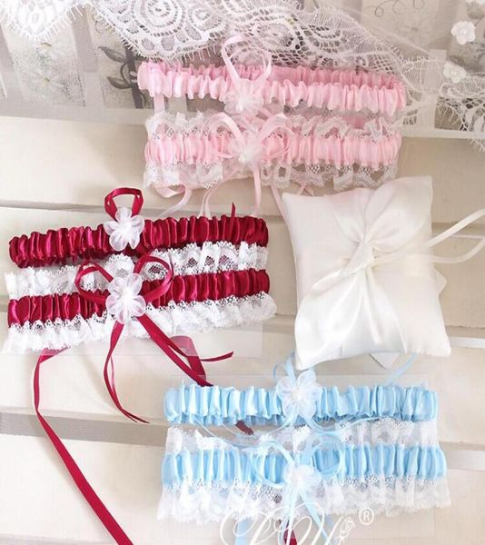 

lace garters ladies wedding garters blue red white pink bowtie bridal garter8578912