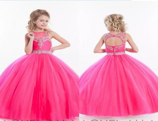 

2019 new bling bling rose red girs pageant dresses beading crystal belt decorated ball gowns for toddler birthday flower girl dres7465995, White;red