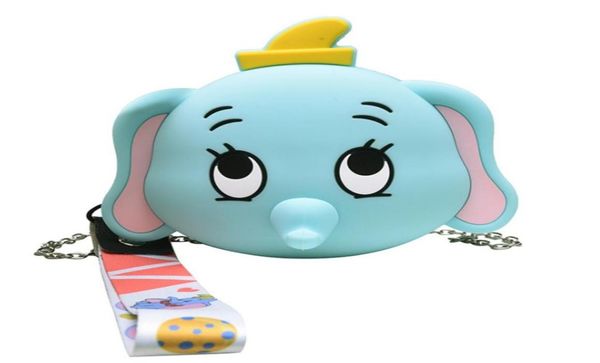 

new baby girls cartoon mini bags fashion kids elephant silica gel change purse cute anime sytle children messenger bag y25076748659, Black