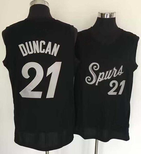 

christmas #21 duncan basketball jersey black beige men's stitched jerseys