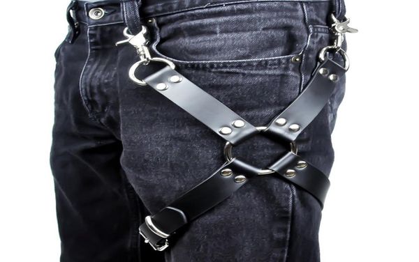 

belts men goth pastel pu leather garter belt waist straps harness bondage leg suspenders for jeans pants accessories1407380, Black;brown