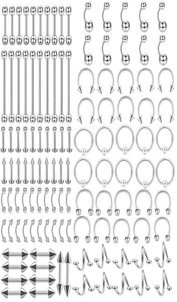 

qiamni 120pcslot titanium nose lip ear cartilage tragus eyebrow rings captive bead ring piercing body jewelry29514824720633, Silver