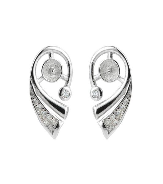 

blank earring base pearl settings 925 sterling silver stud earrings findings diy jewellery making 5 pairs5845471, Golden;silver