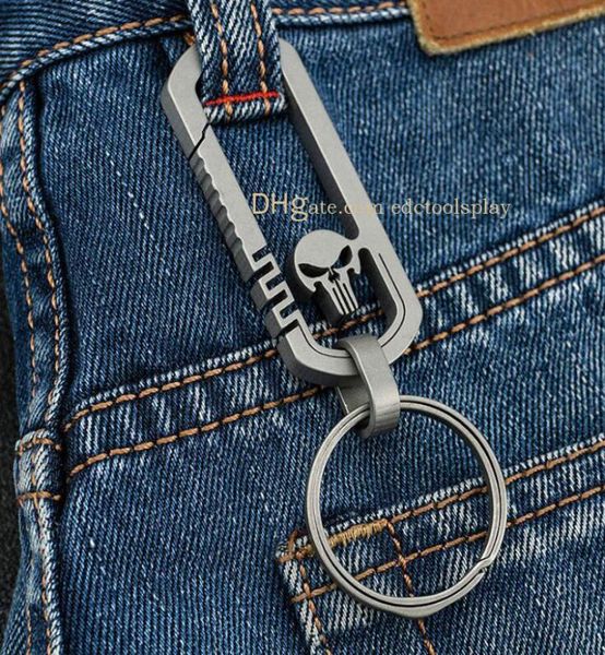

cnc tc4 titanium skull style design key chian carabiner outdoor camping hiking fast hanging tool gadgets men buckle with patent po9099878
